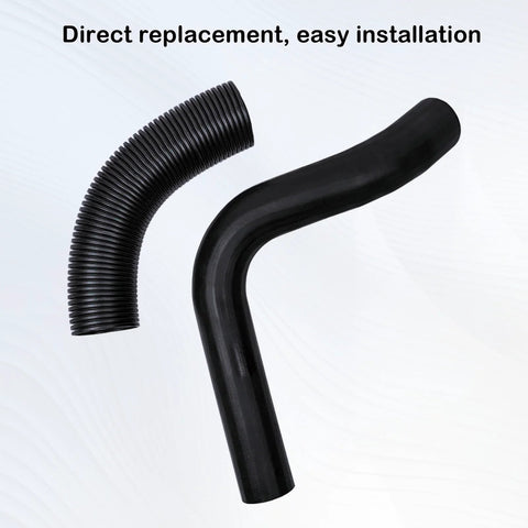 Engine coolant hose set: upper and lower radiator hoses, black curved and ribbed (2 pcs).
