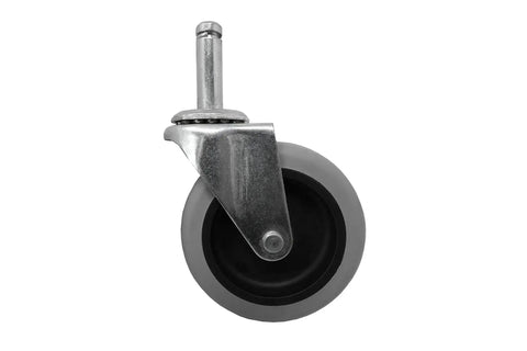 3-Inch Swivel Stem Caster With Non-Marking TPR Rubber Wheel, 7/16-Inch Stem Diameter, Quiet Vibration-Reducing Performance