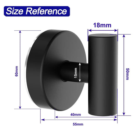 Size dimensions of Suction Cup Hooks For Shower And Bathroom With Vacuum Lock Pro Seal Technology, showing measurements with arrows.