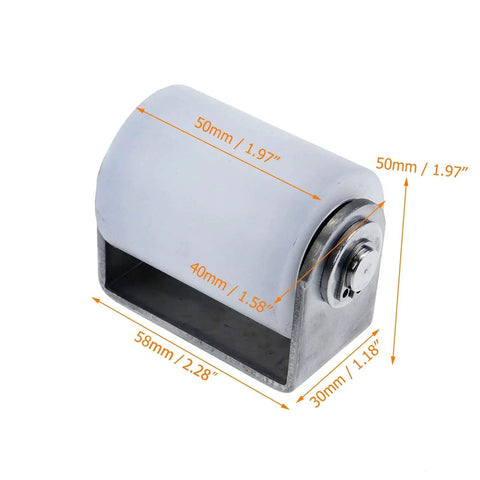 Slide Gate Guide Roller With Post Welded Bracket 1.6 Inch Diameter Heavy Duty Ball Bearing Nylon Wheel And Bracket Assembly