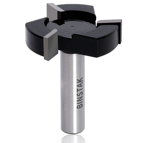 Front view of CNC Spoilboard Surfacing Router Bit With Half Inch Shank, 2 Inch Cutting Diameter, Carbide Tip, heavy-duty woodworking tool