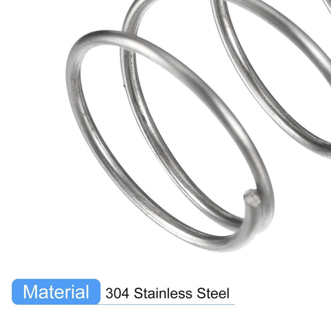 Compression springs set, 5 pcs, 304 stainless steel, 25mm OD, 1.6mm wire, 45mm free length, silver tone