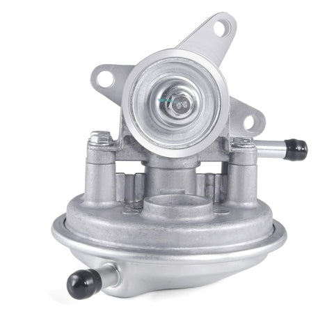 AULINK vacuum pump, silver metal unit with mounting bracket, round housing and inlet/outlet ports