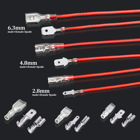 Twidec 360-piece quick splice wire spade connector kit with insulated sleeves for 2.8/4.8/6.3mm terminals, car audio