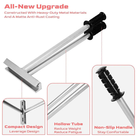 Two-In-One Hand Seamer For Standing Seam Roofing And Siding, showing heavy-duty metal construction and non-slip handle.