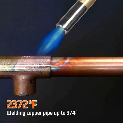 High Intensity Propane Torch Head With Trigger Start, precise ignition, welding copper pipe with blue flame, 2372°F