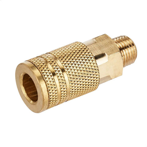 Amazon Basics brass air quick-connect coupler plug with knurled grip, 1/4 in NPT fitting