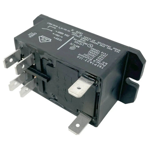 Side view of Six Pin 120VAC DPST NO Industrial Power Relay With 30A Contacts And 120V Coil Replacement For T92 Series in black housing