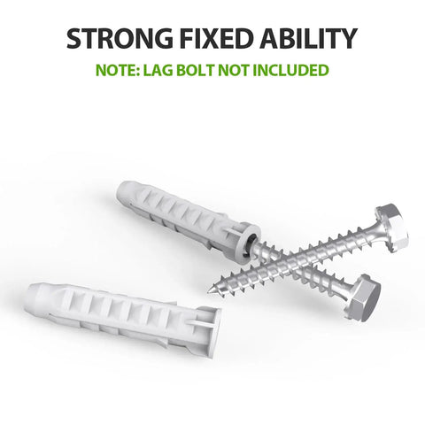 Concrete Wall Anchors For TV Wall Mount Installation Suitable For Concrete Or Brick Walls Durable Plastic Anchor Bolts 10x50mm White 6 Pack With Two Way Expansion For Increased Holding Power showing plastic anchors and screws