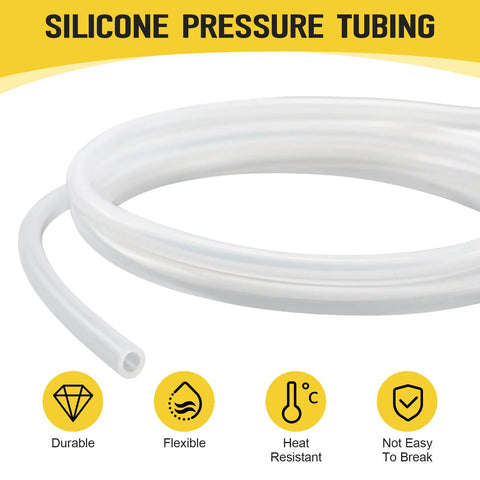 Amazon A774 silicone pressure tubing, white, 3/16in ID x 5/16in OD, 6 ft high-temp silicone hose