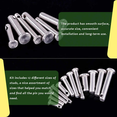 Clevis Pin Assortment Kit For Quick Fixes 96Pcs 304 Stainless Steel Clevis Pins In 12 Metric Sizes M3 To M5 in storage box