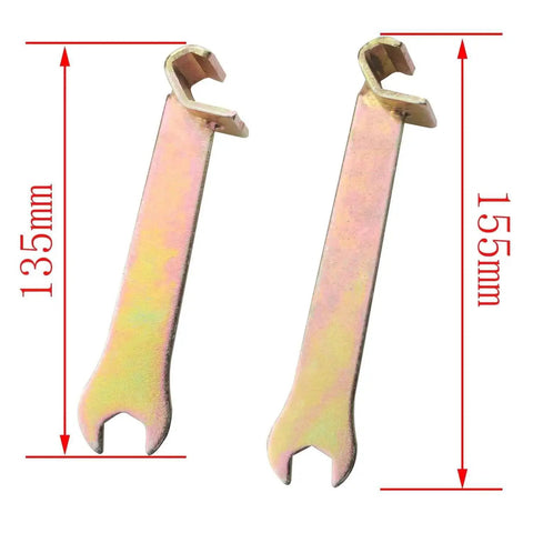 2-Pack 2-In-1 Vent Duct Wrenches Set With 135mm And 155mm Galvanized Flange Duct Clamps Hook And Angle Wrenches Clamp Lever Lock Tool