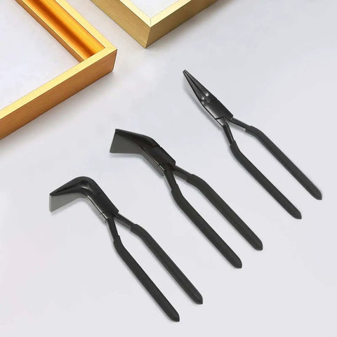 Three Piece Hand Seamer Set For Sheet Metal, Pro Grade Bending Pliers With Ergonomic Handles, 45 Degree And 90 Degree Pliers