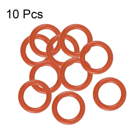 Silicone O Ring Set 6mm OD 4mm ID 1mm Width Red VMQ Seals Gaskets Pack Of 10 For Travel Mugs And Cup Lids Tight Snug Seal