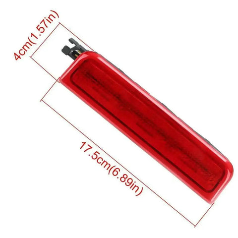 VW Caddy MK3 Box Estate Red LED Rear High Level Brake Light Upgrade Fits 2004 2015, dimensions shown 17.5cm x 4cm