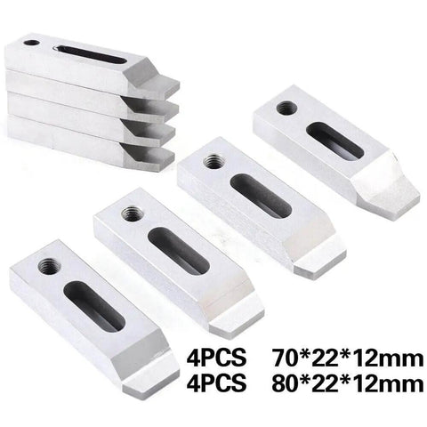 Set Of 4 Magnetic Jig Clamps For Wire EDM Fixture Boards In Stainless Steel With M8 By 1.25 Screws, Adjustable Leveling