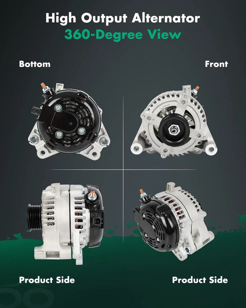 High Output 160 Amp Alternator Replacement For Jeep Wrangler 3.6L 2012 2018 JK 3.6L 2018 12 Volt CCW Rotation Six Groove Pulley