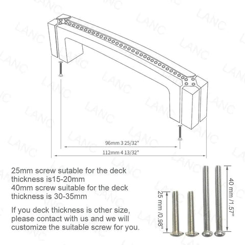Gold Crystal Cabinet Pulls Set 10 Pack With Czech Crystal And Zinc Alloy Construction, 3.8 Inch Center-To-Center Diagram