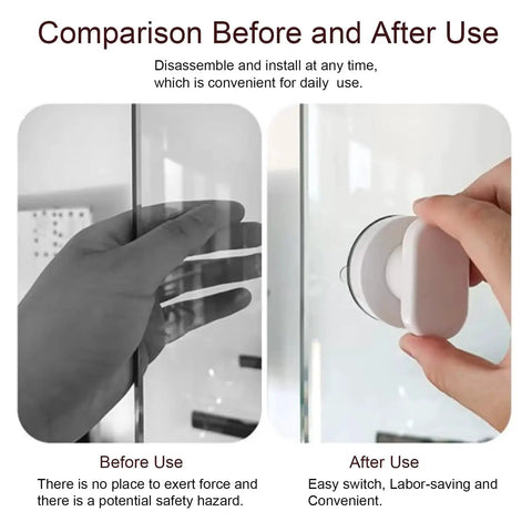 Comparison of using Two Pack Strong Suction Cup Handles For Glass Mirror Tile And Drawer Doors With Up To 7.5 Kilogram Load Capacity Durable ABS
