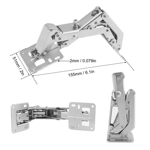 Frameless Cabinet Door Hinges Kit With Soft Close Hydraulic 170 Degree Adjustable Mounting 4 Pairs Heavy Duty Solid Steel