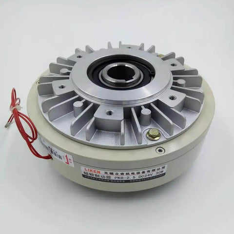 25Nm Magnetic Powder Brake With Hollow Shaft 25mm Center Distance 90mm DC 24V 1500RPM Max Speed For Packaging Machinery