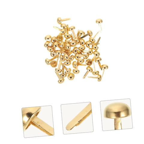 100 Pieces Decorative Craft Nails For DIY Projects, Miniature Brass Fasteners For Cards, Scrapbooking And Jewelry Boxes