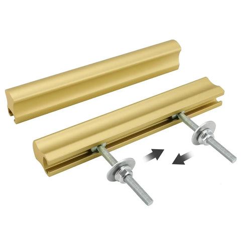 10 Pack Adjustable Cabinet Drawer Pulls 102mm 4 Inch Brushed Brass Drawer Handles with Wing Nut Fasteners, adjustable center spacing