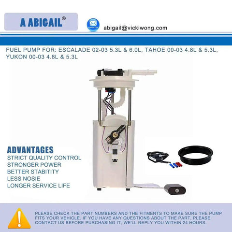 E3508M Fuel Pump Replacement for 2002-2003 Cadillac Escalade, Chevy Tahoe, GMC Yukon - Direct fit, OE grade quality