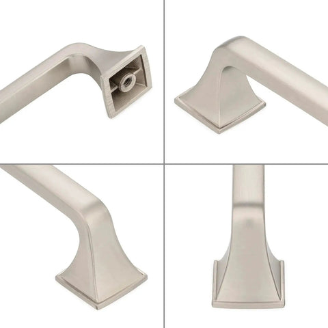 Close-up views of 10 Pack 5 Inch Polished Chrome Kitchen Cabinet Pulls And Handles Set Solid Metal Contemporary Square Arch Cabinet Hardware