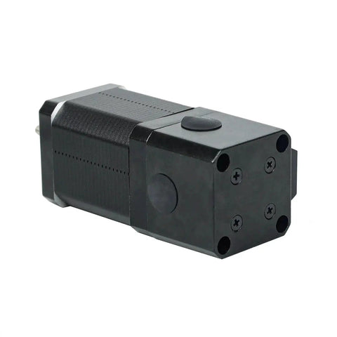 Front view of black NEMA17 2-phase 4-lead stepper motor, 70N·cm torque.