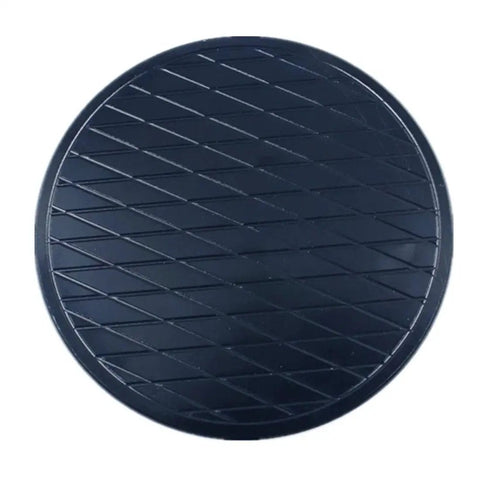 Top view of Anodized Black CNC Aluminum Jack Pad Adapter For Safe Vehicle Lifts, showing textured surface and circular design
