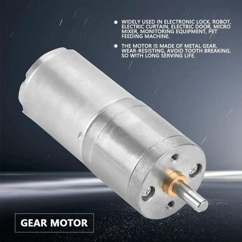 12V DC Gear Motor With Encoder 60RPM 25mm Diameter Precision Metal Gearbox Low Noise High Torque For Electronic Locks DIY Repair And Hobby Projects 25GA370 Beefy Durable Motor For Robotic Arms CNC Arduino Raspberry Pi Projects in focus