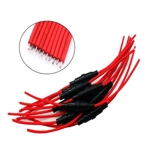 Inline Fuse Holder Kit With Ten 18 AWG Screw Type Fuse Holders And One Hundred Fifty Quick Blow 250V Fuses In Multiple Ratings From 0.1A To 15A