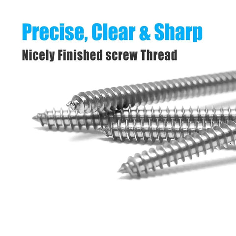 Close-up of screws from 815 Piece Stainless Steel Self Tapping Screw Set With 24 Sizes M3 To M6