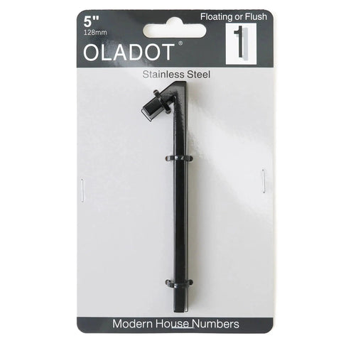 5 Inch Stainless Steel Floating House Number With Nail Kit Coated Black 911 Sign in packaging