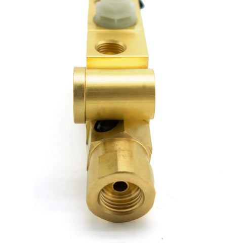 PV2 brass brake proportioning valve with threaded ports for drum and disc brakes