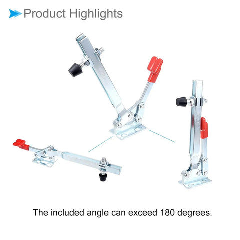 Heavy Duty Horizontal Quick Release Toggle Clamp For Woodworking 550 Lbs Holding Capacity With Rubber Tip Down Clamp 96 Degree Bar Opening 88 Degree Handle Opening M8 Mount Pro Grade For Cabinets Benches.