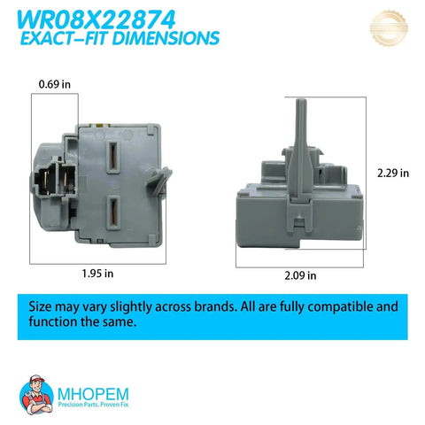 Drop In Refrigerator Relay And Overload Start Kit For GE Hotpoint RCA Kenmore Fridges Replaces AP5970731 4454642 PS11701228 dimensions