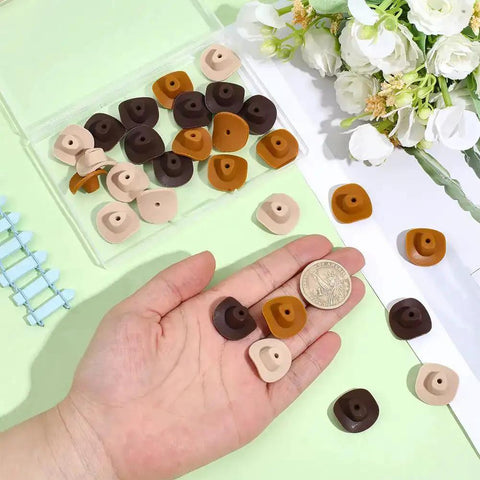 Cowboy Hat Silicone Beads Set For Jewelry Making And DIY Craft With Mini Western Cowboys 3D Charms, assorted colors in hand