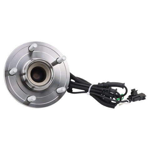 Front view of rear wheel bearing and hub assembly for 2012-2016 Chrysler Town and Country, 2012-2020 Dodge Grand Caravan, 2012-2015 Ram Cargo Van, and 2012-2014 Volkswagen Routan direct fit replacement with vehicle specific fitment