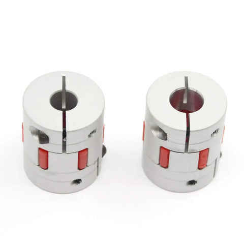 2 Pack Plum Shaped Aluminum Flexible Shaft Couplers 8mm To 10mm Bore D25 Length 30mm for 3D Printers CNC Machines and Motors