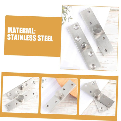 Hidden 360 Degree Door Hinges For Wood Doors And Bookcases That Spin Smoothly With Stainless Steel Pivot Mechanics, 4 Pack