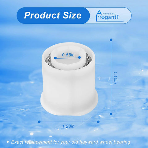 ArrogantF PVX976PK2 wheel bearing, white plastic, 2-pack for Hayward AquaNaut PoolVergnuegen Phoenix cleaners