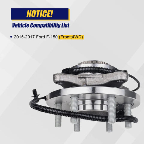 Beefy Front Wheel Bearing And Hub Assembly 515169 For Ford F150 4x4 2015 2016 2017 Front With ABS 6 Lug Bolts Premium Grade Aftermarket Drop In Replacement