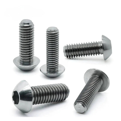Titanium Alloy Button Head Hex Socket Screws Set With M2 M2.5 M2.6 M3 M4 Sizes And 4 5 6 8 10 12 14 15 16 18 20 Mm Lengths Heavy Duty High Strength Fasteners For CNC RC 3D Printing And DIY Projects displayed in various angles