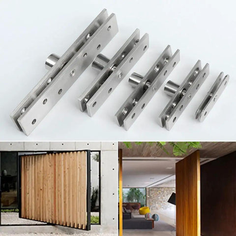 Heavy Duty Hidden Pivot Hinge For Cabinets And Doors With 360 Degree Rotation Positive Axis Eccentric Shaft Stainless Steel 75mm Suitable For Wooden Doors Cabinets Closets Swinging Doors Pivoting Bookcases displayed in multiple views