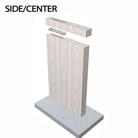 Invisible Door Pivot Hinges 2 Pack Set with Hidden Pivot Hinge System showing side installation on wooden panel