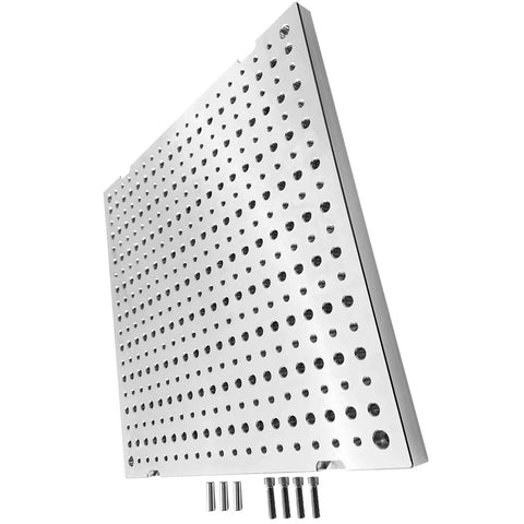 Side view of Durable Aluminum 6061 Fixture Plate Jig For CNC Machining 15x15 Inch 0.8 Inch Thick Anodized Workholding Plate with holes