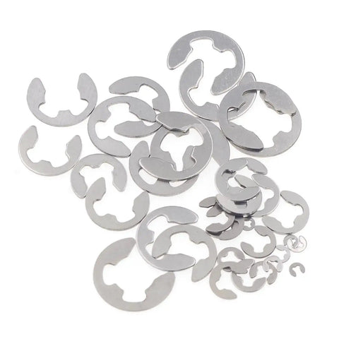 250 Piece Stainless Steel E Clip External Retaining Ring Assortment Kit Ten Metric Sizes From 1.5mm To 10mm With 25 Pieces Each Size