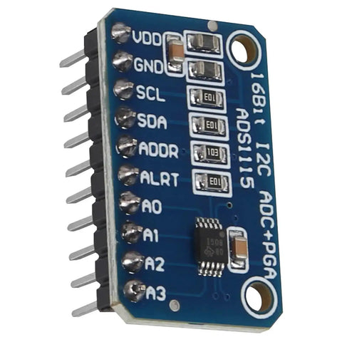 Four Pack Pre-Soldered I2C 16-Bit ADC Module With Four Channels And Programmable Gain Amplifier, electronic board close-up